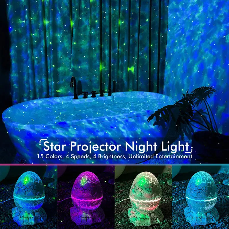 Premium Eggshell Galaxy Star Projector Music Speaker